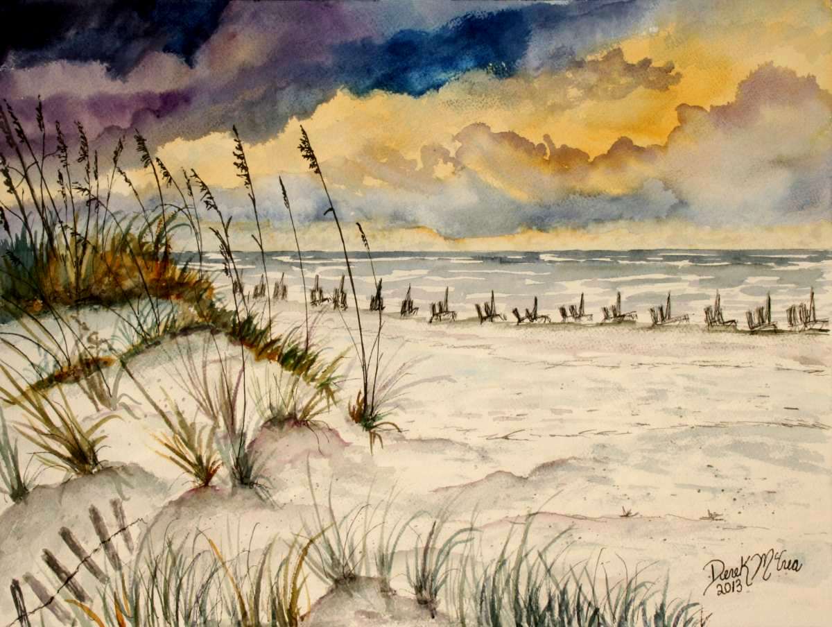 1200x904 Watercolor Paintings - Watercolor Sand Dunes