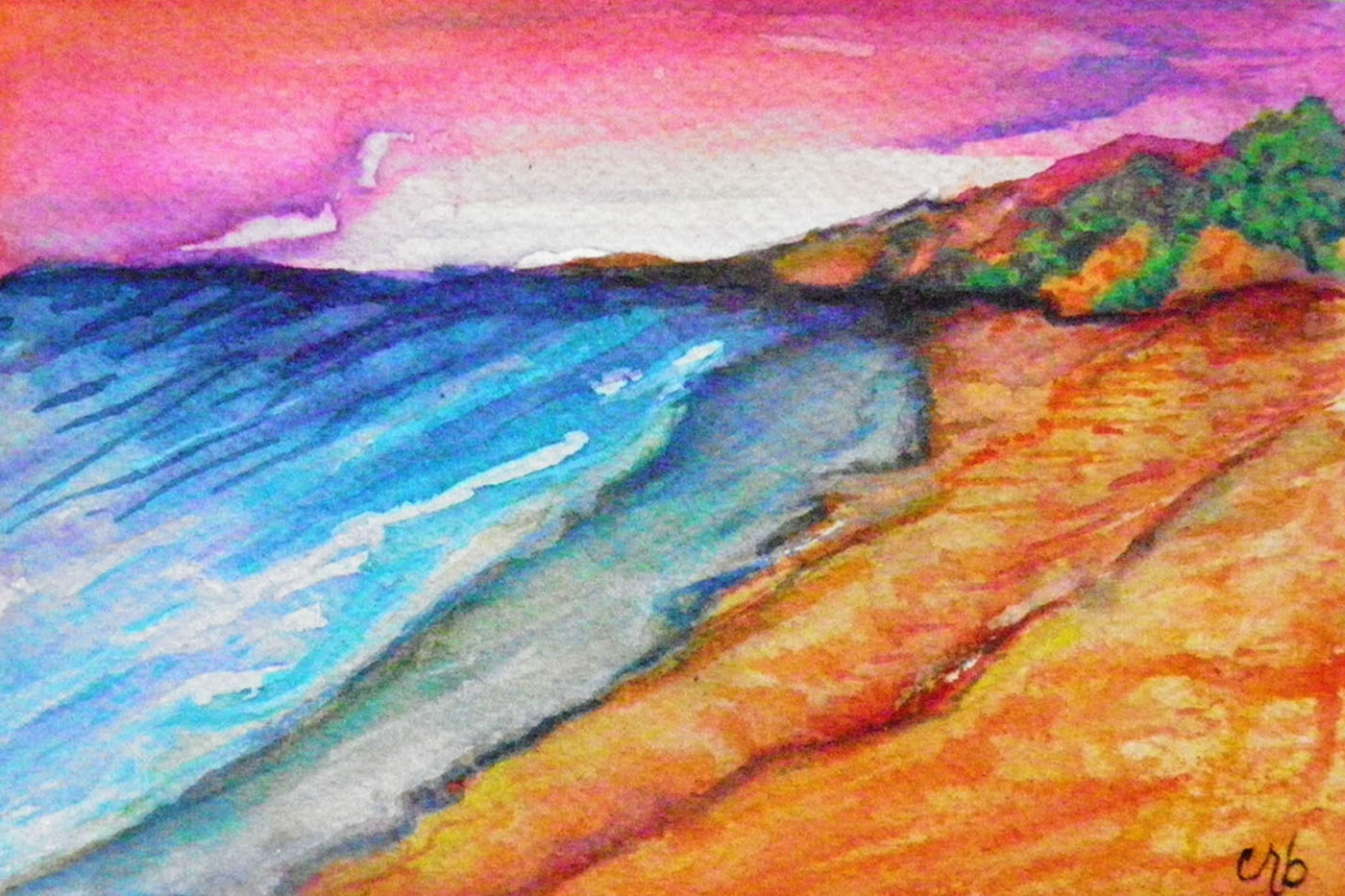 1400x933 Watercolor Sand Dunes Beach Backgrounds By Candita Clip Art And - Watercolor Sand Dunes