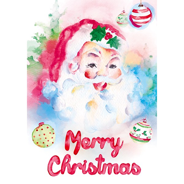 600x600 Postcard - Watercolor Santa