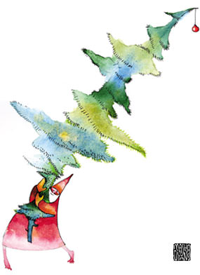 285x392 Talltree Santa - Watercolor Santa