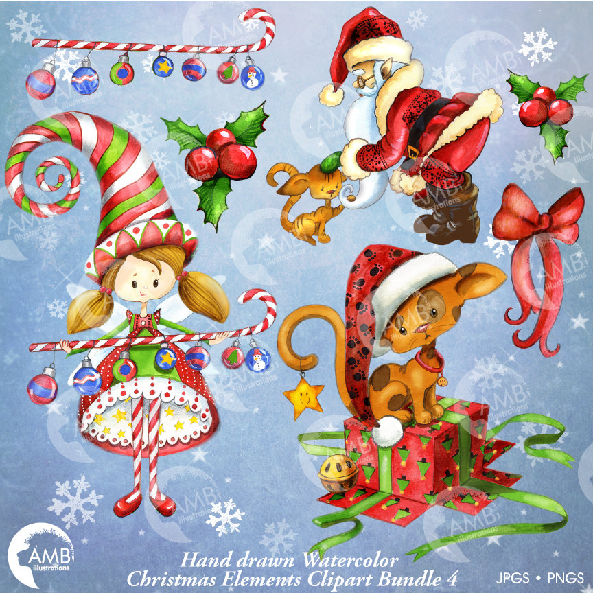 864x864 Christmas Clipart Watercolor, Holiday Planner, Christmas - Watercolor Santa
