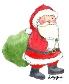 236x288 Pin By Maria Simon On Handmade Christmas Christmas - Watercolor Santa Claus