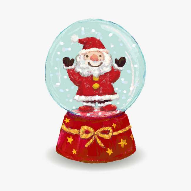 650x651 Santa Claus Vector Crystal Ball, Santa Clipart, Christmas Crystal - Watercolor Santa Claus