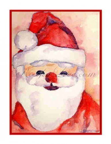 386x500 Watercolor Christmas Santa Claus Greeting Note Cards Christmas - Watercolor Santa Claus