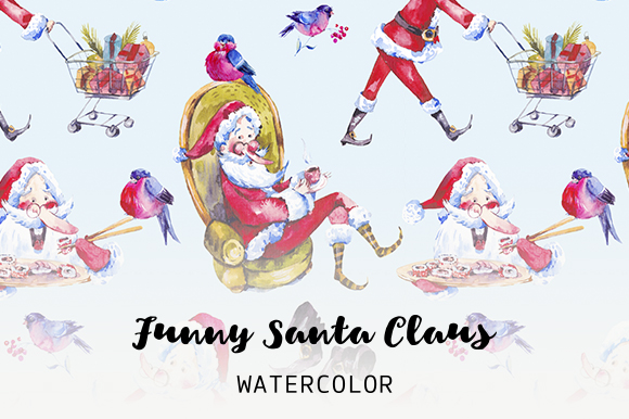 580x386 Watercolor Santa Claus By Depiano - Watercolor Santa Claus