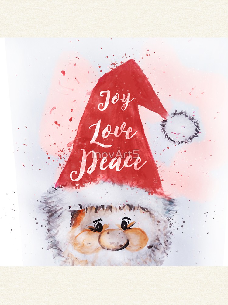 750x1000 Christmas Watercolor Santa Claus Love Words Pullover - Watercolor Santa Claus