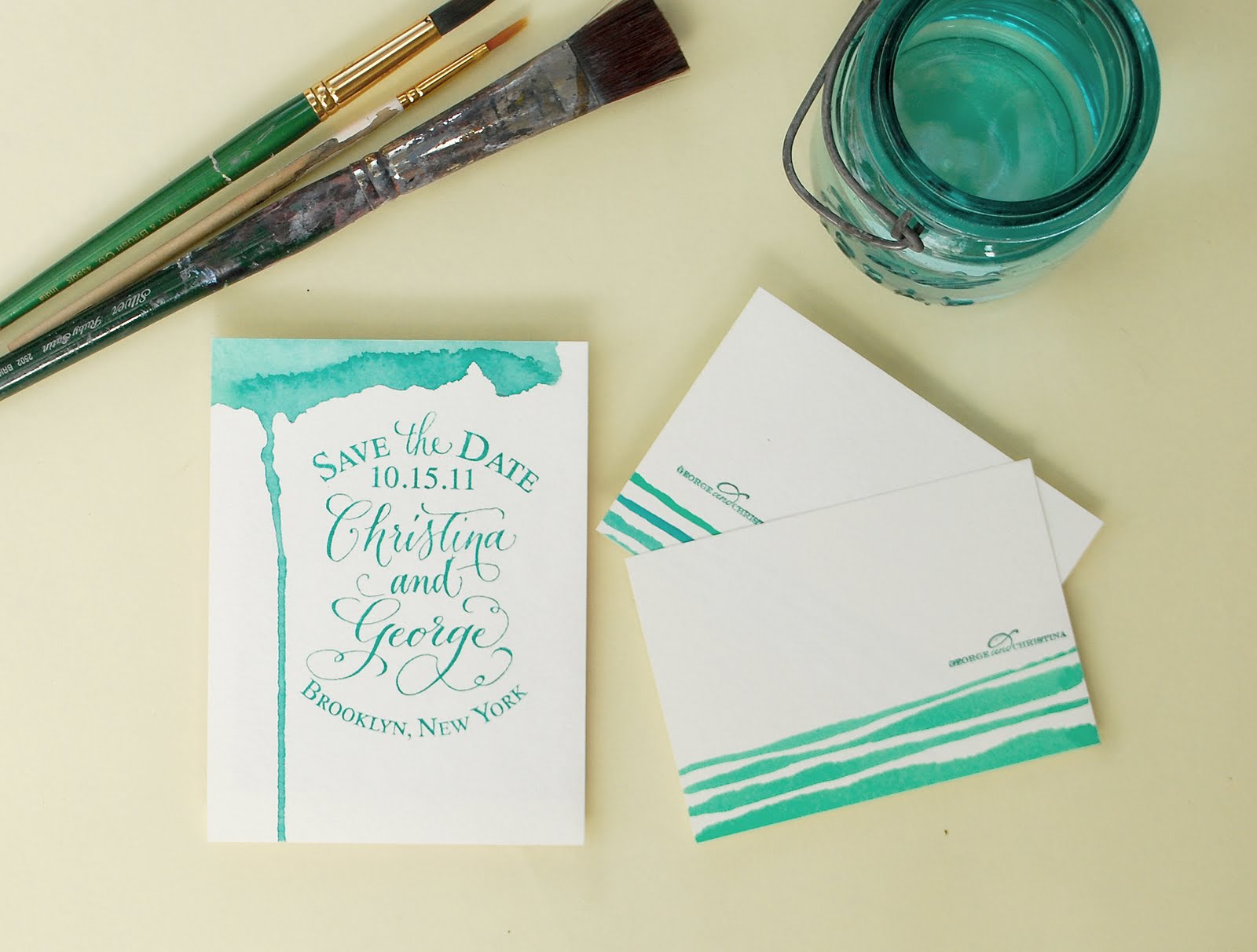 1600x1212 Antiquaria Diy Series Hand Stamped Watercolor Save The Dates - Watercolor Save The Date