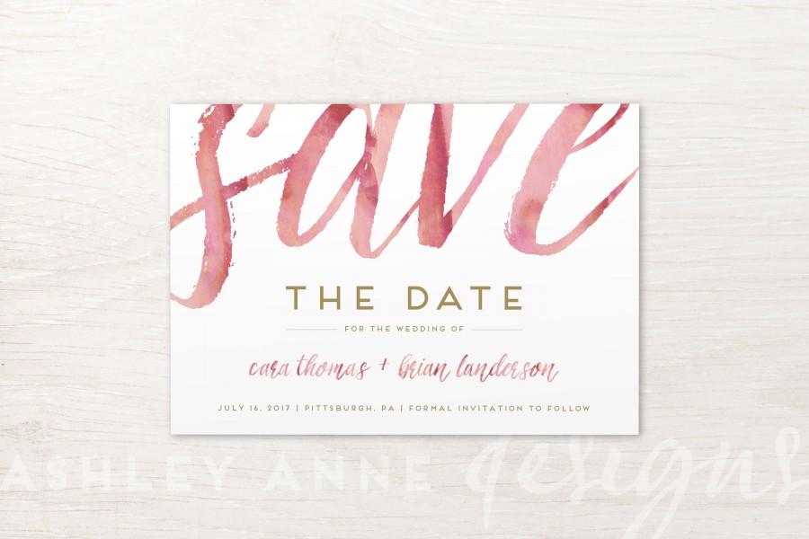 900x600 Save The Date Watercolor, Wedding Save The Date Cards, Pink And - Watercolor Save The Date