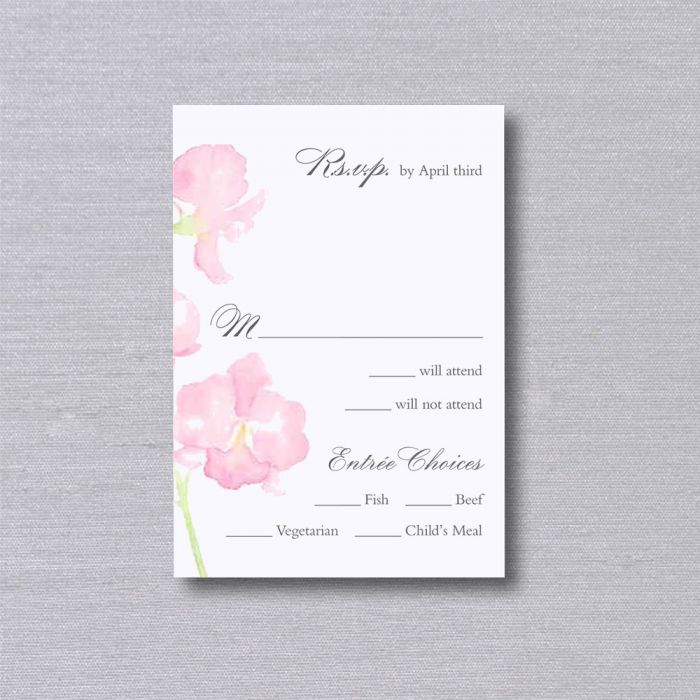 700x700 Watercolor Orchid Bright White Save The Date Invitations Crane - Watercolor Save The Date