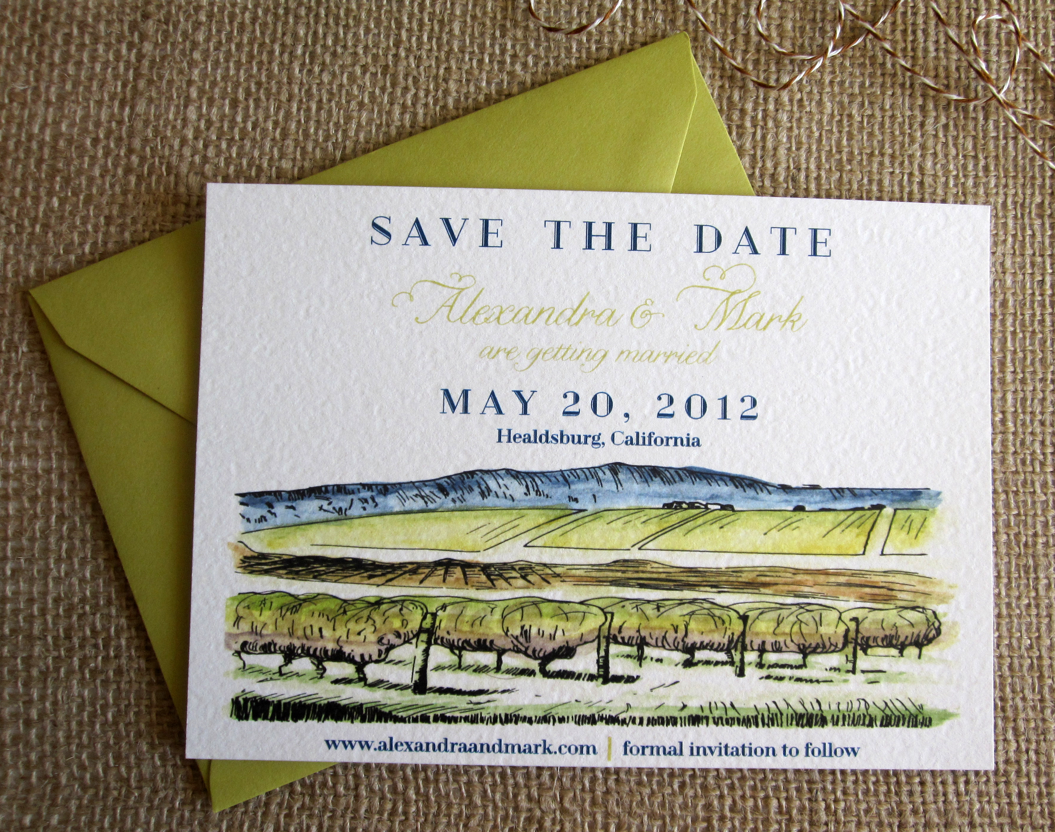 3552x2802 Watercolor Vineyard Save The Dates - Watercolor Save The Date