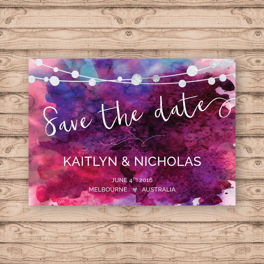 1000x1000 Watercolour Save The Date Card - Watercolor Save The Date