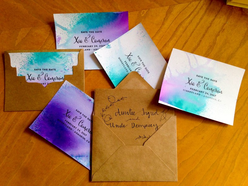 800x600 Diy Fantasmic! Inspired Watercolor Save The Date Cards - Watercolor Save The Date