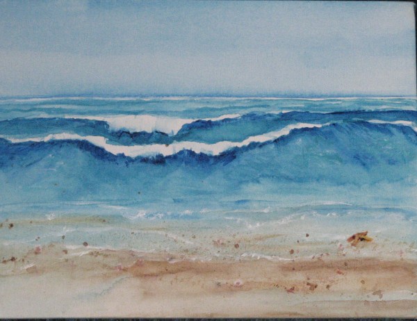 600x462 First Beach Scene - Watercolor Scene