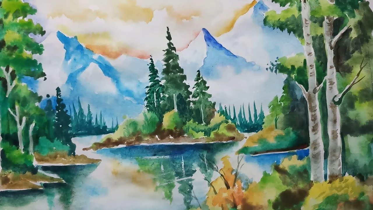Watercolor Landscape Watercolor Drawing Scenery Easy - bmp-e