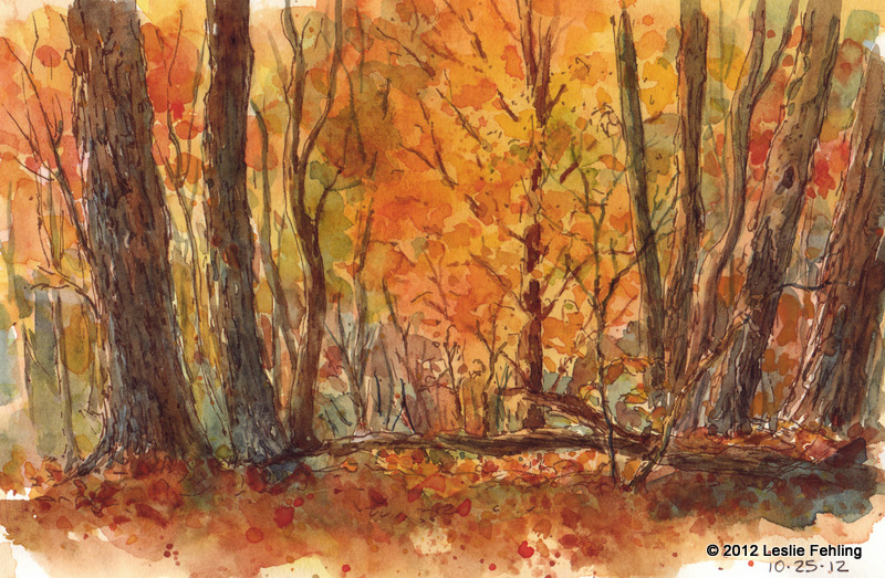 800x523 Everyday Artist Step By Step Watercolor Painting Autumn Glow - Watercolor Scenes To Paint