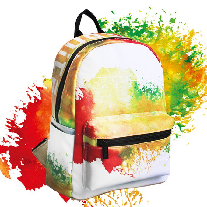 680x680 Colorful Watercolor School Backpack For Girls Pu Small Travel - Watercolor School