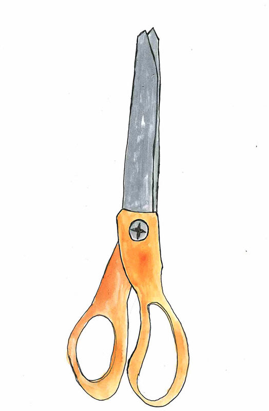 524x800 Todd Knopke Drawings - Watercolor Scissors