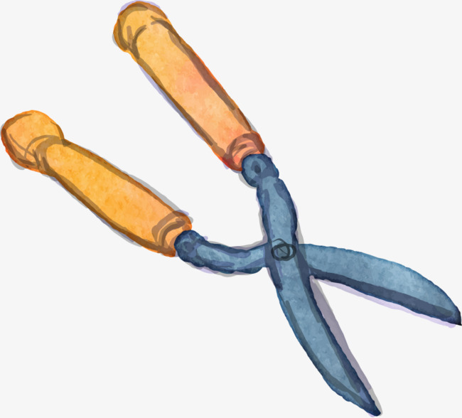 650x588 Vector Hand Painted Watercolor Scissors, Watercolor Vector - Watercolor Scissors