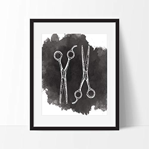 500x500 Scissors Watercolor Splash Art Print - Watercolor Scissors