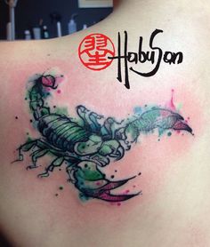 236x278 I Like This Style, But Of Course Smaller. Scorpio! - Watercolor Scorpion Tattoo