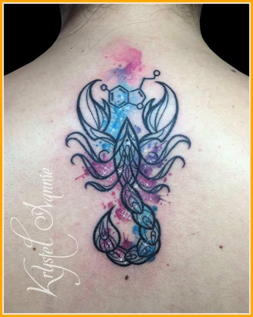 838x1049 Incredible Scorpion Galaxy Tattoo Watercolor By Krystel Ivannie - Watercolor Scorpion Tattoo