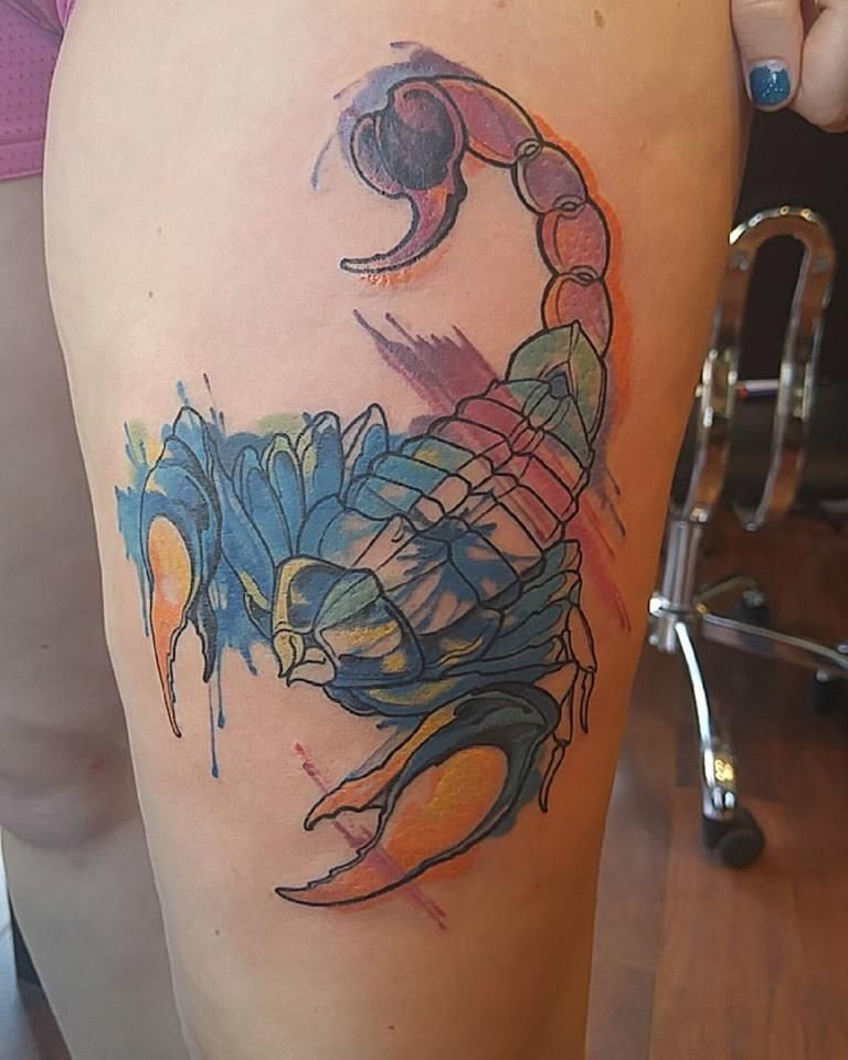 768x960 My Watercolor Scorpion Tattoo Tattoos Scorpion - Watercolor Scorpion Tattoo