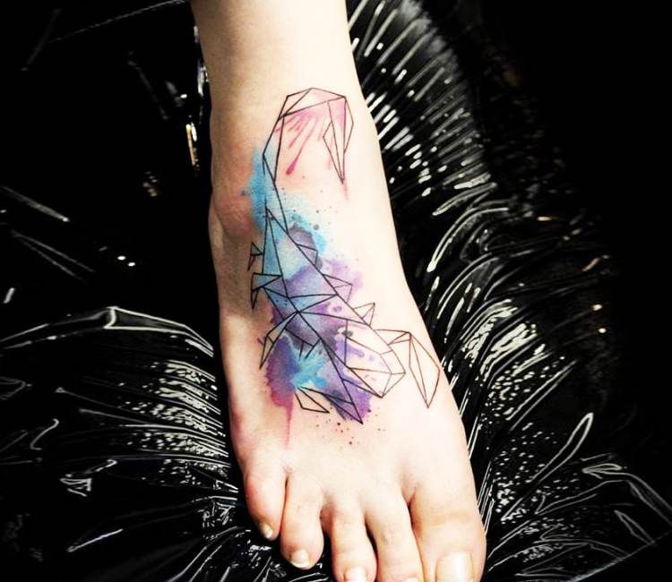 750x650 Scorpion Tattoo By Olga Sienkiewicz Post 20284 - Watercolor Scorpion Tattoo