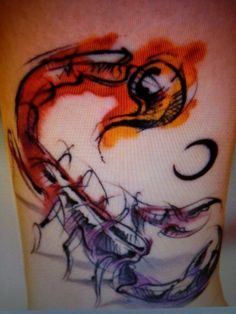 236x314 Watercolor Scorpion Tattoo Found On Books - Watercolor Scorpion Tattoo