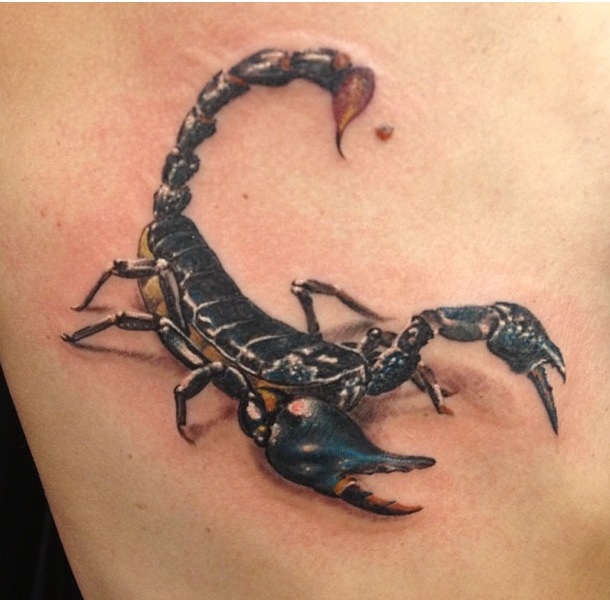 610x600 Nice Scorpion Tattoos - Watercolor Scorpion Tattoo