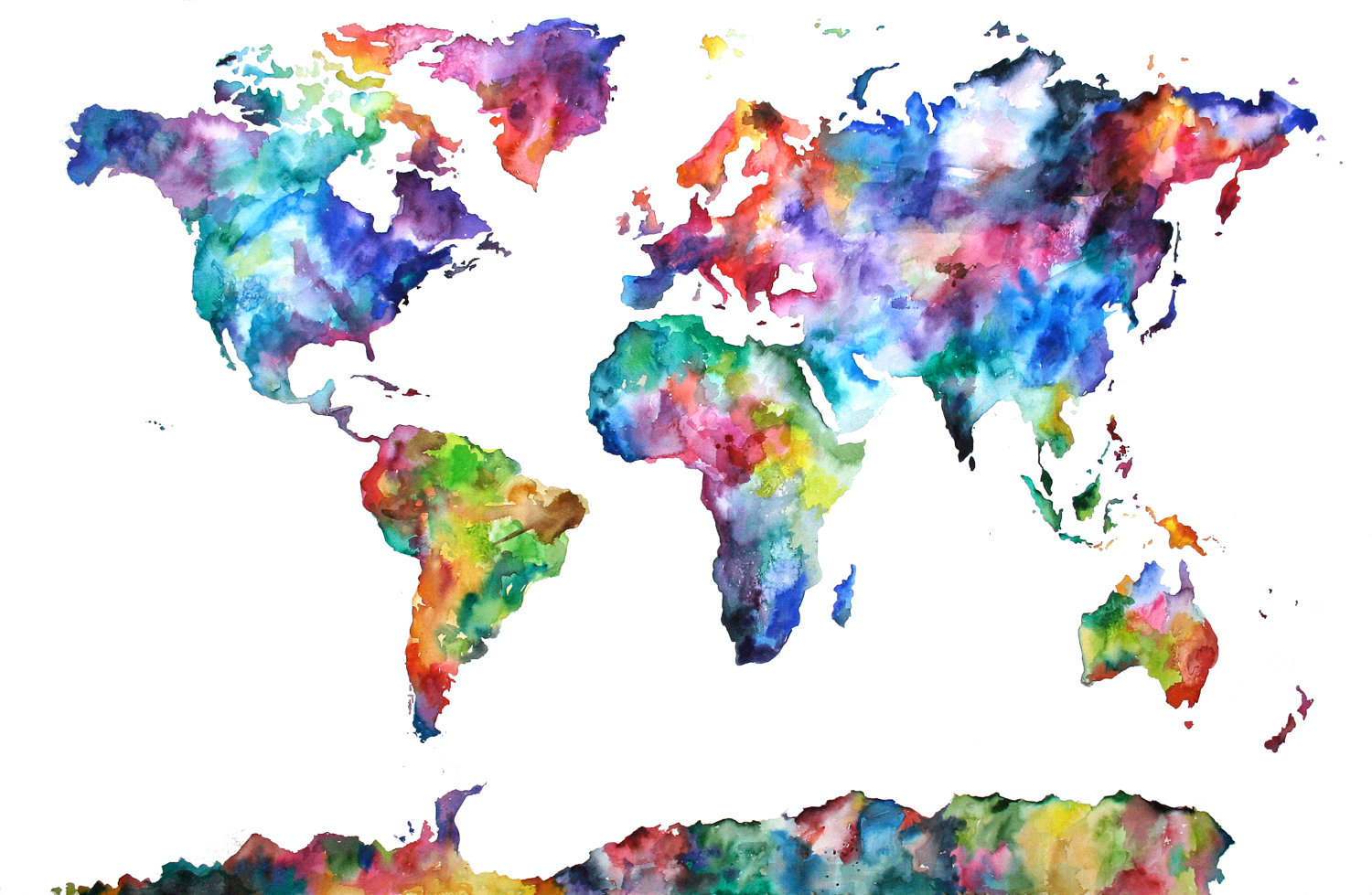 1500x979 World Map Screensaver Watercolour Map Of The World Hd Nature - Watercolor Screensaver