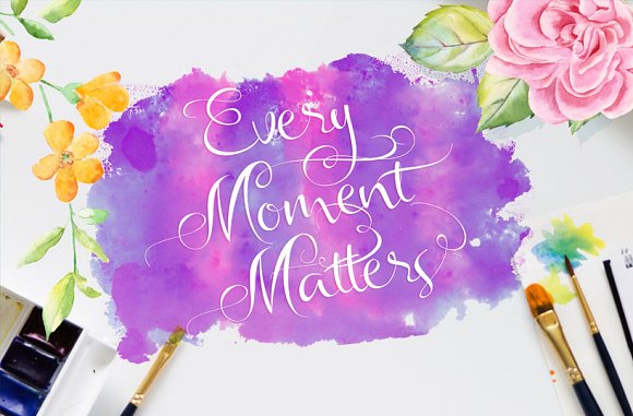 580x381 Cobully Script Font - Watercolor Script Font