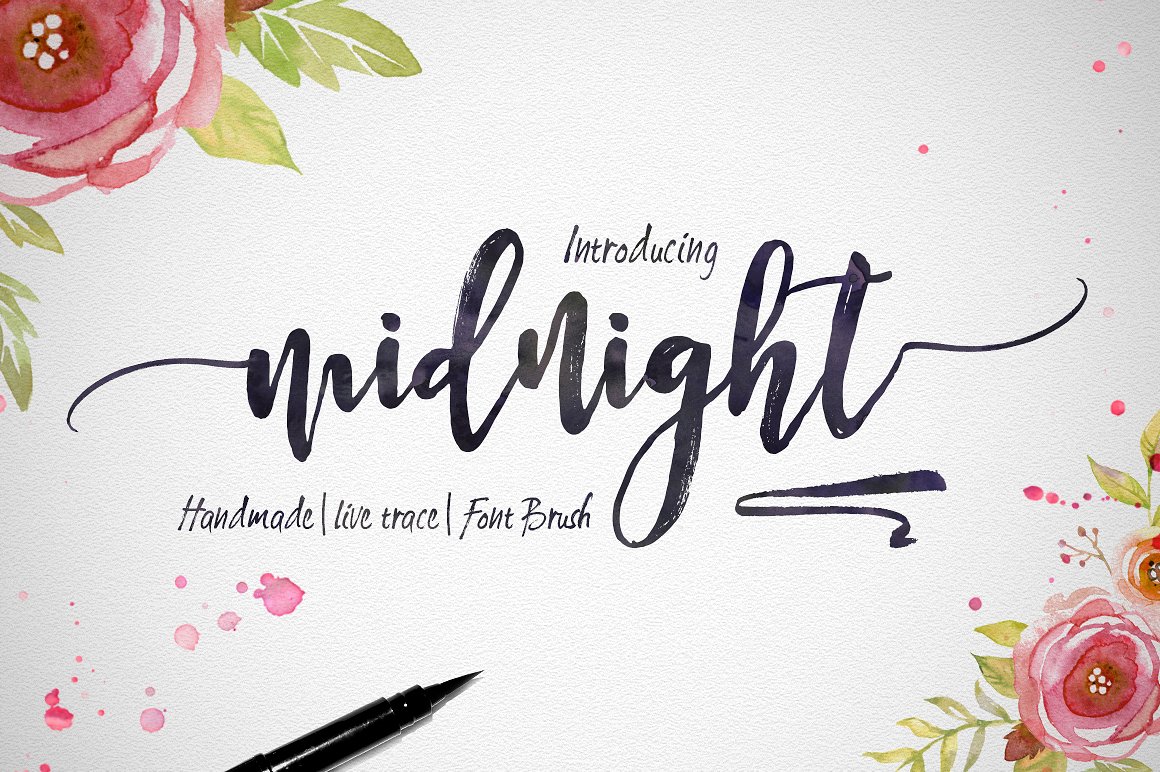 1160x772 Midnight Script - Watercolor Script Font