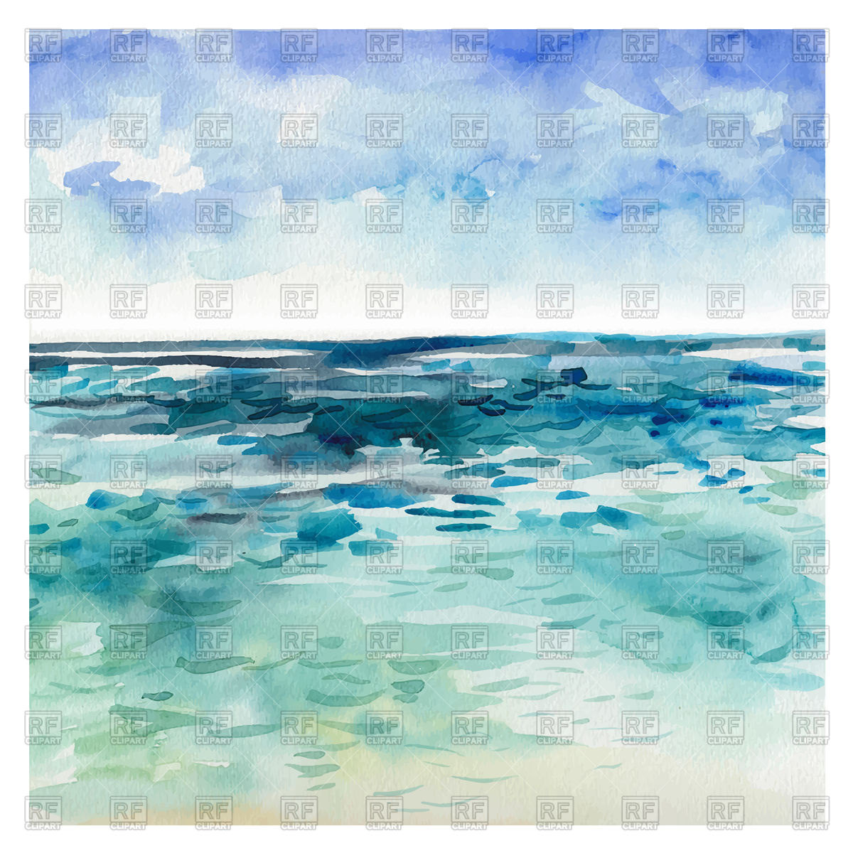 1200x1200 Watercolor Sea Background - Watercolor Sea
