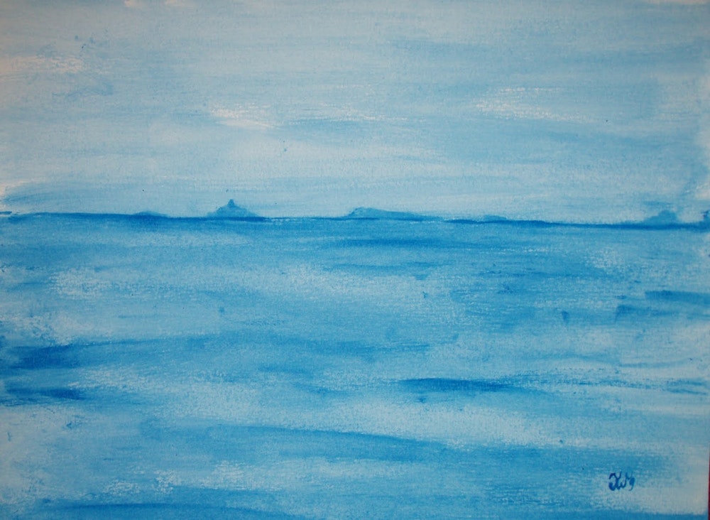 1000x732 Morning - Watercolor Sea