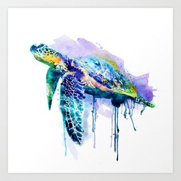 264x264 Sea Animals Art Prints Society6 - Watercolor Sea Animals
