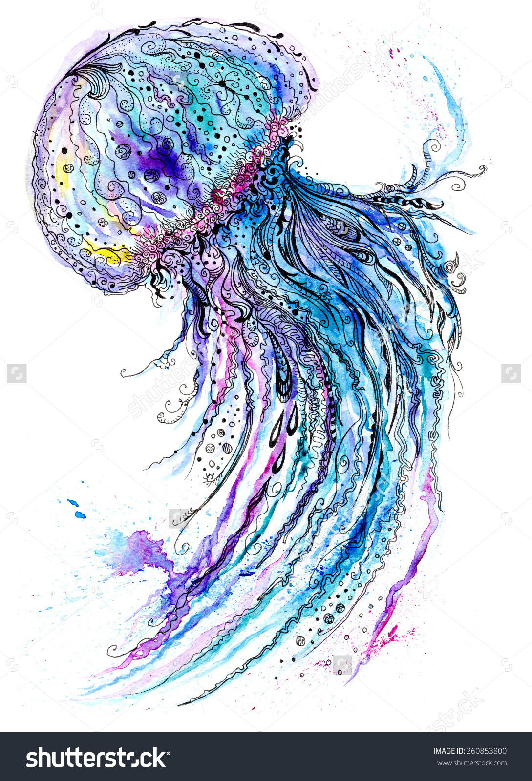 Watercolor Sea Creatures at Explore collection of