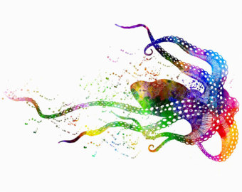 340x270 Sea Life Wall Art Etsy - Watercolor Sea Creatures