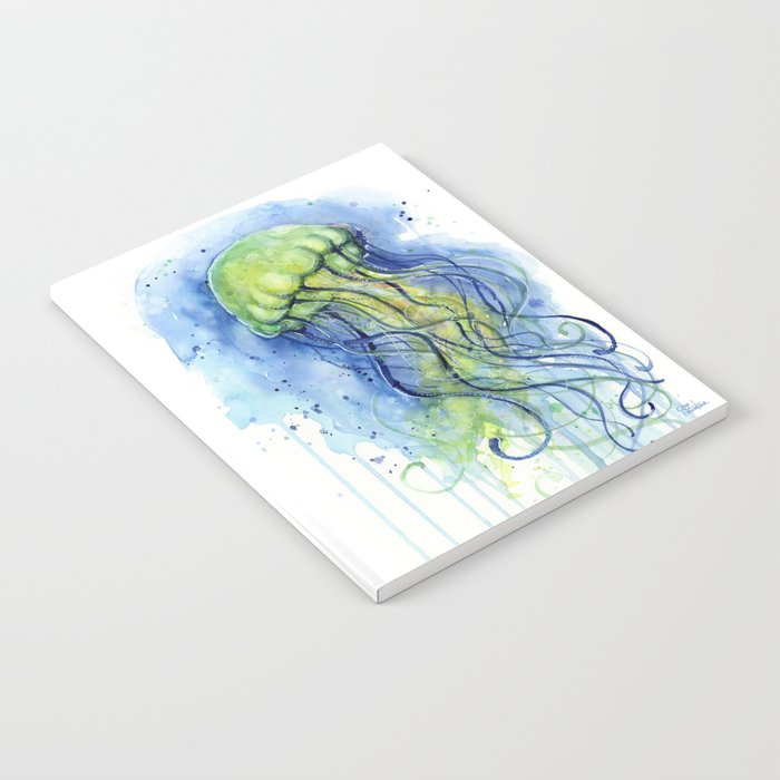700x700 Jellyfish Watercolor Beautiful Sea Creatures Notebook By Olechka - Watercolor Sea Creatures
