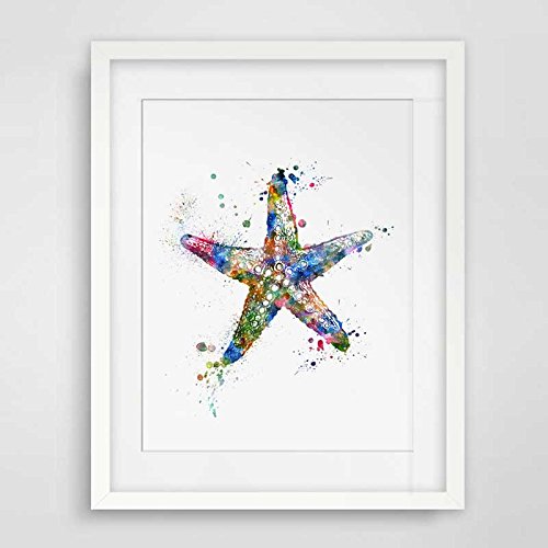 500x500 Sea Star Giclee Print Ocean Wildlife Painting Marine - Watercolor Sea Life