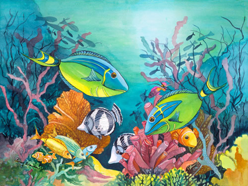 500x376 Contemporary Watercolor Artist Penny Brandon - Watercolor Sea Life