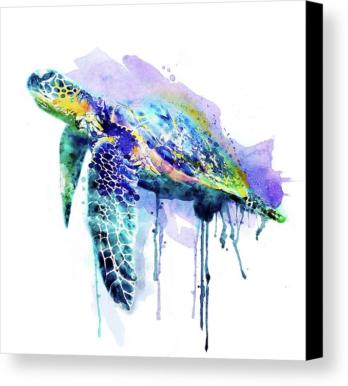 678x750 Watercolor Sea Turtle Canvas Print Canvas Art By Marian Voicu - Watercolor Sea Turtle