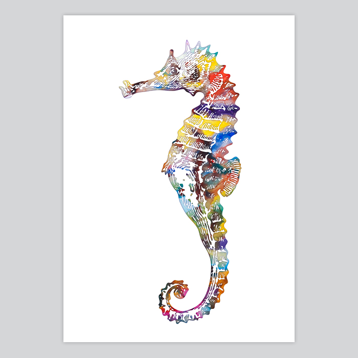700x700 Watercolor Print Seahorse - Watercolor Seahorse