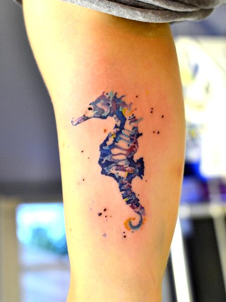 450x600 Watercolor Seahorse - Watercolor Seahorse Tattoo