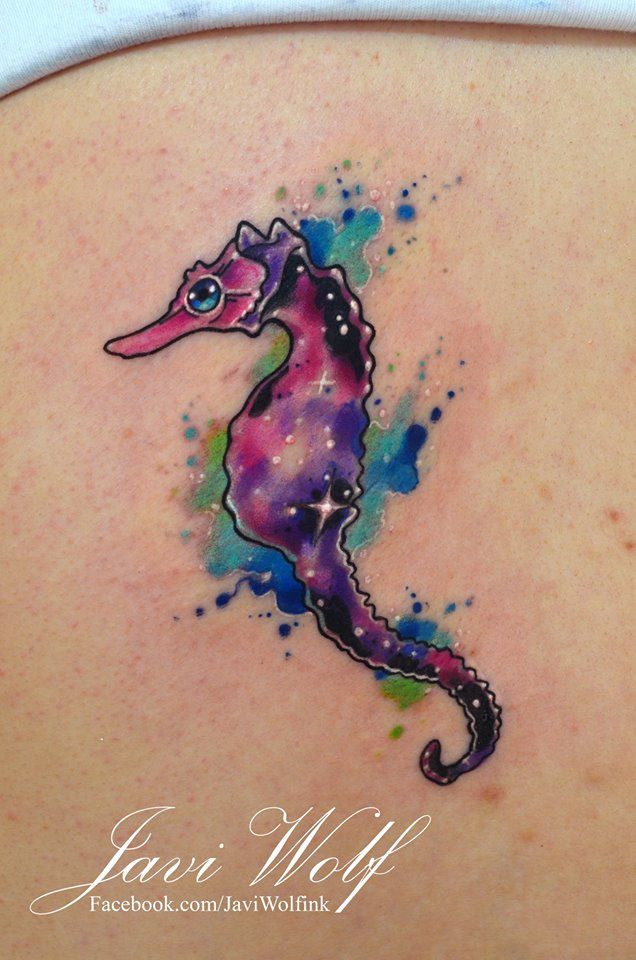 636x960 Watercolor Seahorse Tattoo - Watercolor Seahorse Tattoo