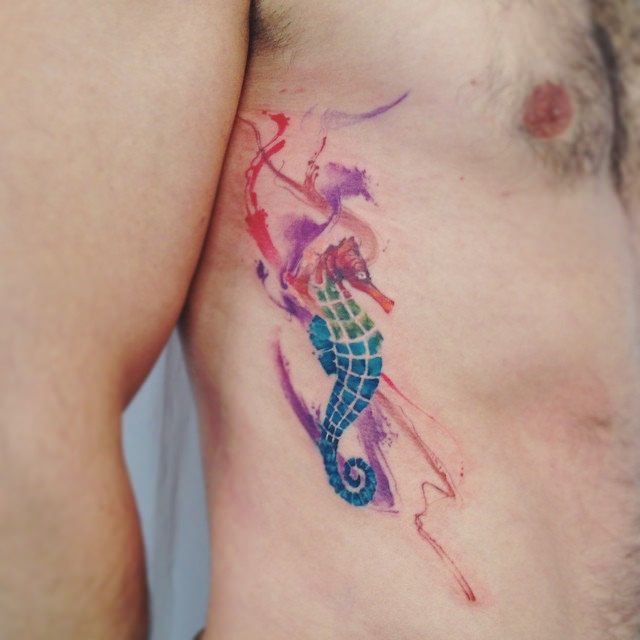 640x640 Httpsflic.krptbtjyg Caballo De Mar. Modificado - Watercolor Seahorse Tattoo