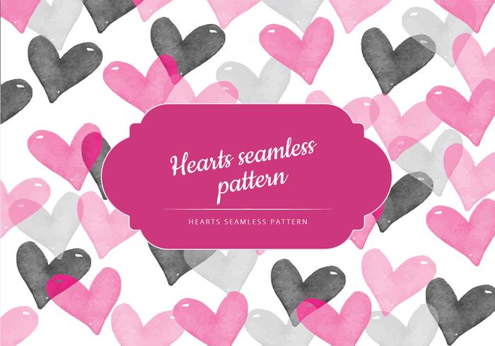 700x490 Vector Seamless Pattern Of Watercolor Hearts - Watercolor Seamless Pattern