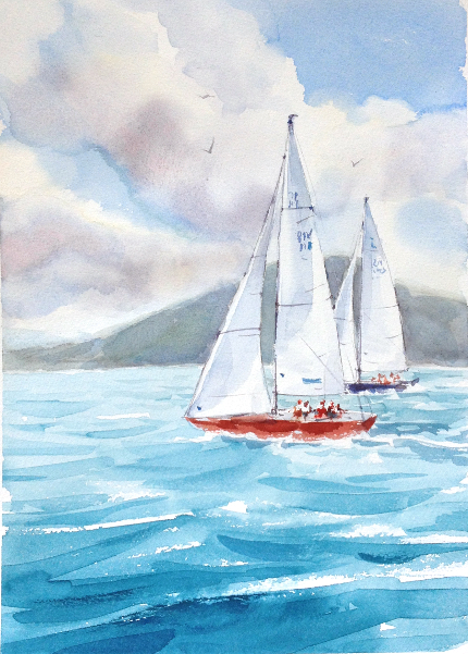 430x601 How To Paint The Ocean In Watercolor - Watercolor Seascape