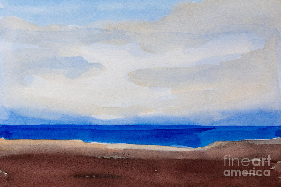 900x599 Seascape Watercolor Painting By Lutz Baar - Watercolor Seascape