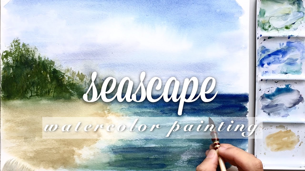 1280x720 Easy And Quick Seascape - Watercolor Seascape