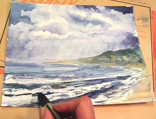 320x244 Step By Step Art Tutorial How To Paint A Stormy Seascape In - Watercolor Seascape